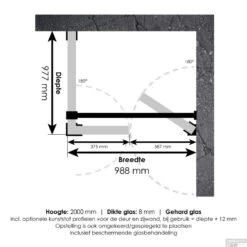 Douchecabine Compleet Just Creating 3-Delig 100x100 Cm Mat Zwart -Badkamer Winkel 4jc11 100x100a t