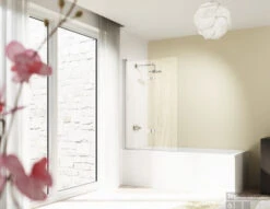 Huppe Design Pure 1-delige Badklapwand 75x150 Cm. Matzilver-antiplaque Glas -Badkamer Winkel 88597