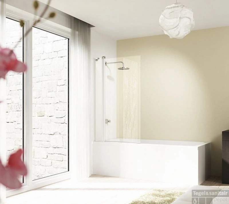 Huppe Design Pure 2-delige Badklapwand 95x150 Cm. Matzilver-antiplaque Glas 4 Huppe Design Pure 2-delige Badklapwand 95x150 Cm. Matzilver-antiplaque Glas - Afbeelding 2