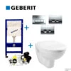 ACTIE | Geberit UP100 Toiletset Compleet Start | Inbouwreservoir | Wandcloset Met Drukplaat