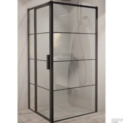 BWS Inloopdouche Frame 78x200 Cm 8mm NANO Glas Mat Zwart