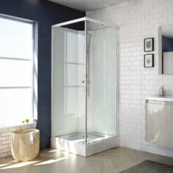 Complete Douchecabine VM Khone II 90x90x207 Cm Hoekinstap Mat Wit