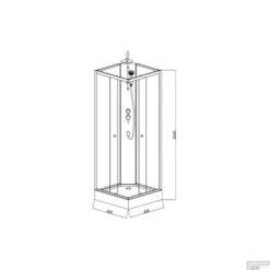 Complete Douchecabine VM Khone III 80x80x220 Cm Hoekinstap Mat Wit -Badkamer Winkel complete douchecabine vm khone iii 80x80x220 cm hoekinstap mat wit tech