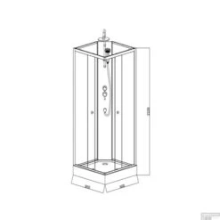 Complete Douchecabine VM Khone IV 90x90x220 Cm Hoekinstap Mat Wit -Badkamer Winkel complete douchecabine vm khone iv 90x90x220 cm hoekinstap mat wit tech