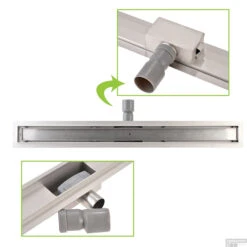 Messing Goud RVS Douchegoot Flens Met Uitneembaar Sifon 60x7cm 6,7cm Diep MESSING GOUD ROOSTER -Badkamer Winkel flens tegel rooster 20cm messing goud 5 1 1 1 1