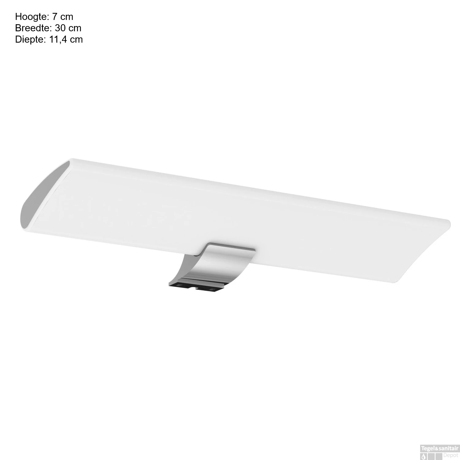 LED Spiegellamp Allibert Cover 7 Watt 30x7x11,4 Cm Glanzend Chroom - Afbeelding 2