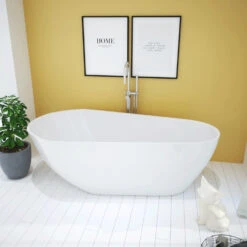 Ligbad Vrijstaand Boss & Wessing 173x85x56 Cm Wit -Badkamer Winkel ligbad vrijstaand boss wessing 173x85x56 cm wit detail1