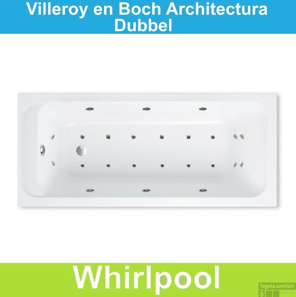 Ligbad Villeroy & Boch Architectura 170x80 Cm Balboa Whirlpool Systeem Dubbel 3 Ligbad Villeroy & Boch Architectura 170x80 Cm Balboa Whirlpool Systeem Dubbel