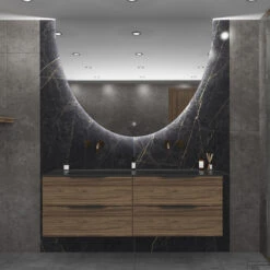 Spiegel Gliss Design Eos 120x120cm Met Ronding Naar Beneden