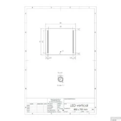 Spiegel Gliss Design Verticaal Led Standaard Dubbele LED Verlichting 80cm -Badkamer Winkel spiegel gliss design verticaal led standaard dubbele led verlichting 80 tech