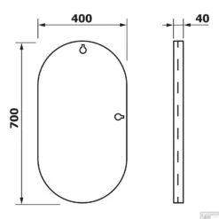 Spiegel Sapho Puno 40x70 Cm Framed Zwart -Badkamer Winkel spiegel sapho puno 40x70 cm framed zwart tech
