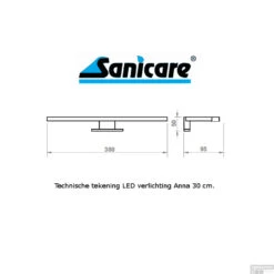 Spiegelverlichting Sanicare LED Anna 30 Cm Mat Zwart -Badkamer Winkel spiegelverlichting sanicare led anna 30 cm mat zwart tech