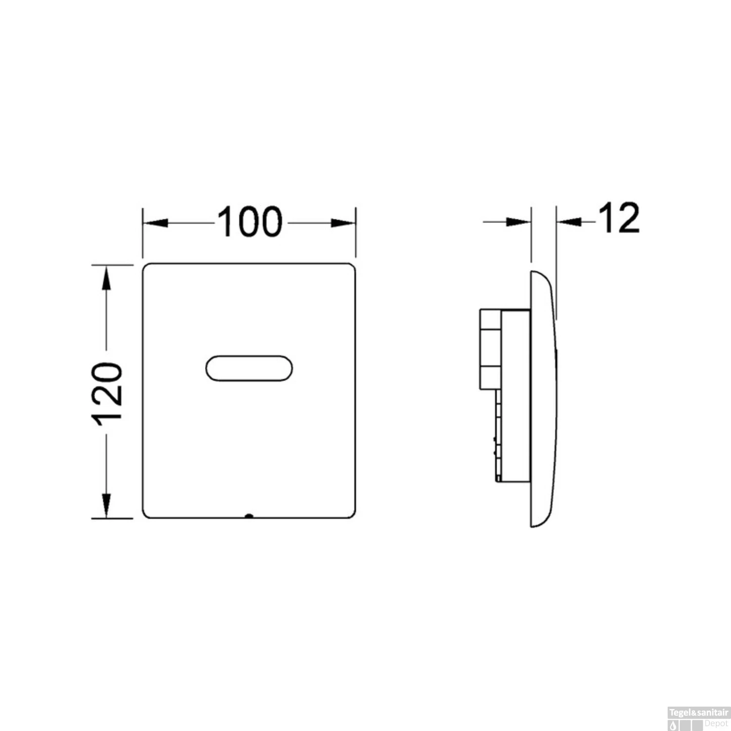 Urinoir Set Salenzi Hung Achterinlaat Mat Zwart Met TECE Drukplaat Elektronisch - Afbeelding 6
