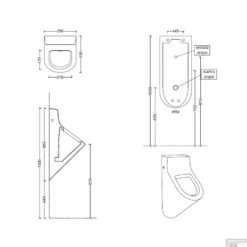 Urinoir Set Salenzi Hung Achterinlaat Mat Wit Met TECE Solid Drukplaat Metaal -Badkamer Winkel urinoir salenzi mat wit tech 8